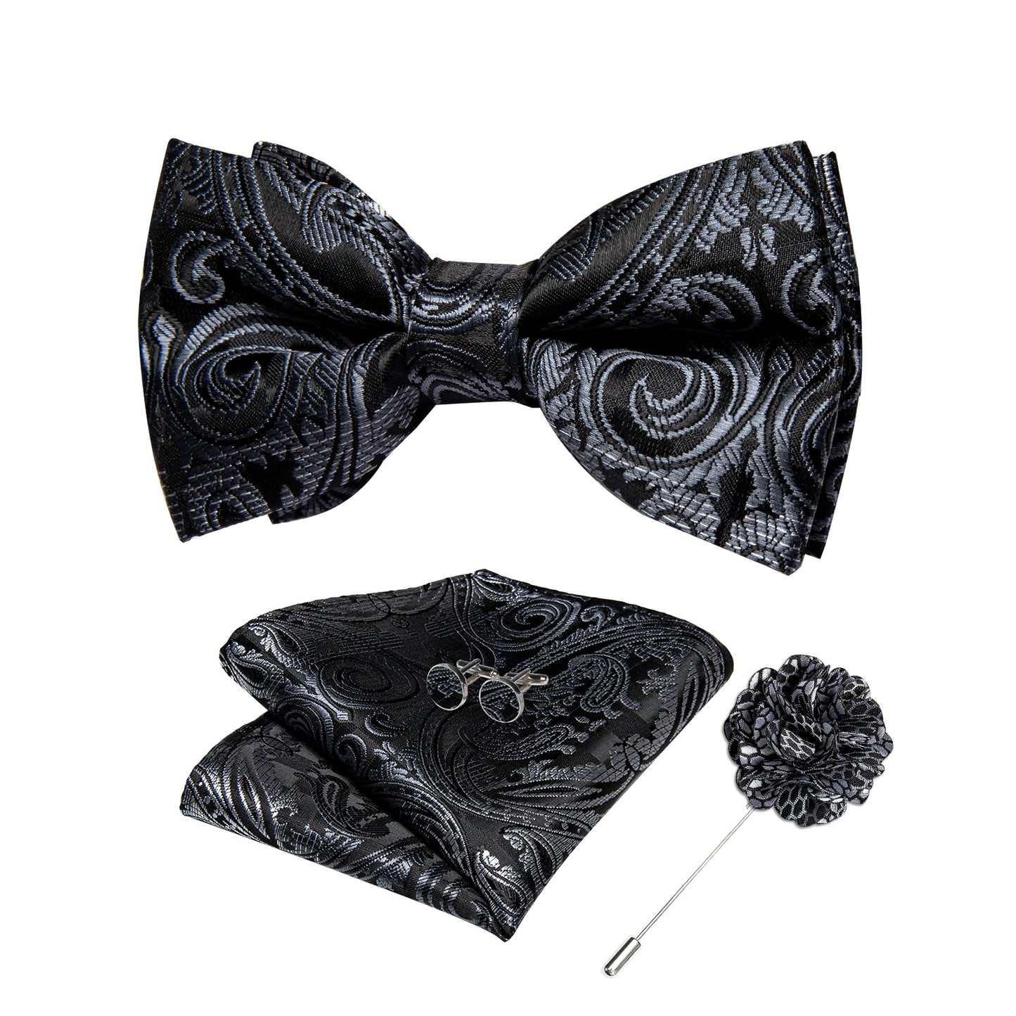 Wedding Bow Tie for Men Classic Red Pre-tied Bowtie Cufflinks Corsage Set for Party Silk Butterfly Knot Gift Set The Clothing Company Sydney