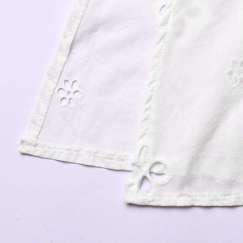 Square Neck Black White Mini Summer High Waist Short Sleeve Beachwear Bodycon Hollow Out Sundress Dress The Clothing Company Sydney