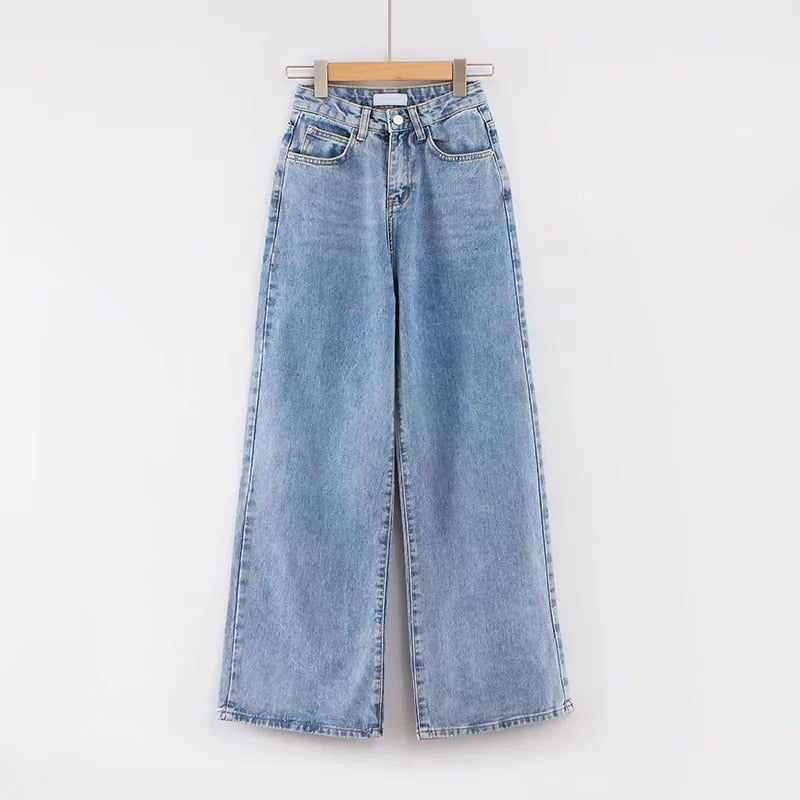 Y2k Wide Leg Pants High Waist Mom Jeans Fashion Denim Trousers Blue Jeans The Clothing Company Sydney