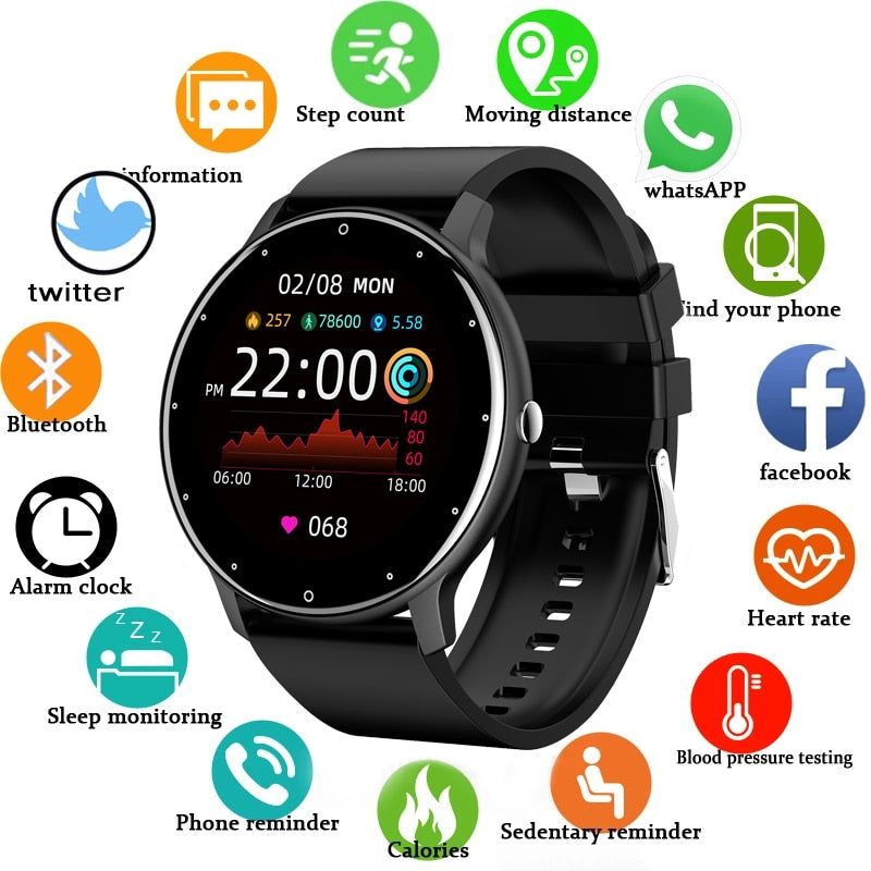 Smart Watch Men Women Full Touch Screen Sport Fitness Watch IP67 Waterproof Bluetooth For Android IOS Smartwatch The Clothing Company Sydney