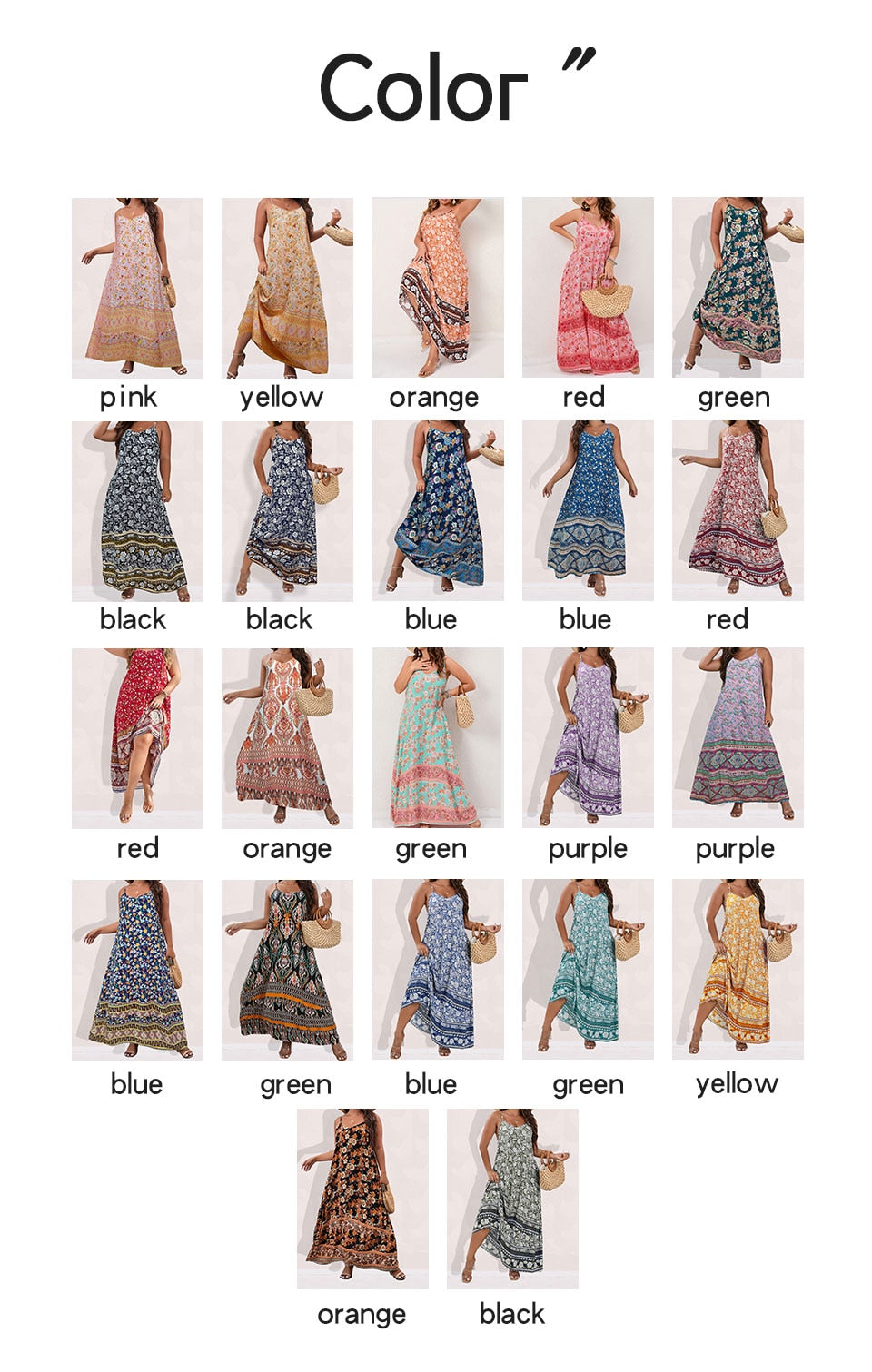 Ditsy Floral Maxi Cami Dress Backless Plus Size Women's Summer Elegant Large Hem Beach Dresses The Clothing Company Sydney