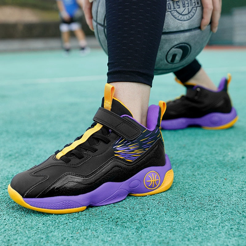 Sports shoes boys basketball shoes boys high top shockproof children's sports shoes girls non-slip basketball shoes The Clothing Company Sydney