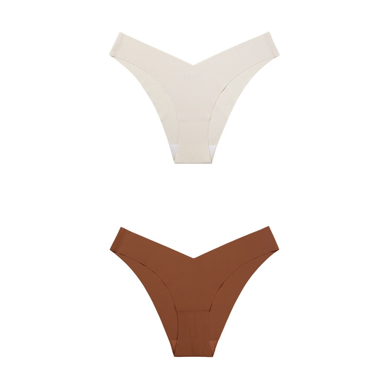 2 Pack Seamless Panties for Women Ice Silk Low Waist Underwear Fitness Sports Lingerie T-back G-string Thong Underwear The Clothing Company Sydney