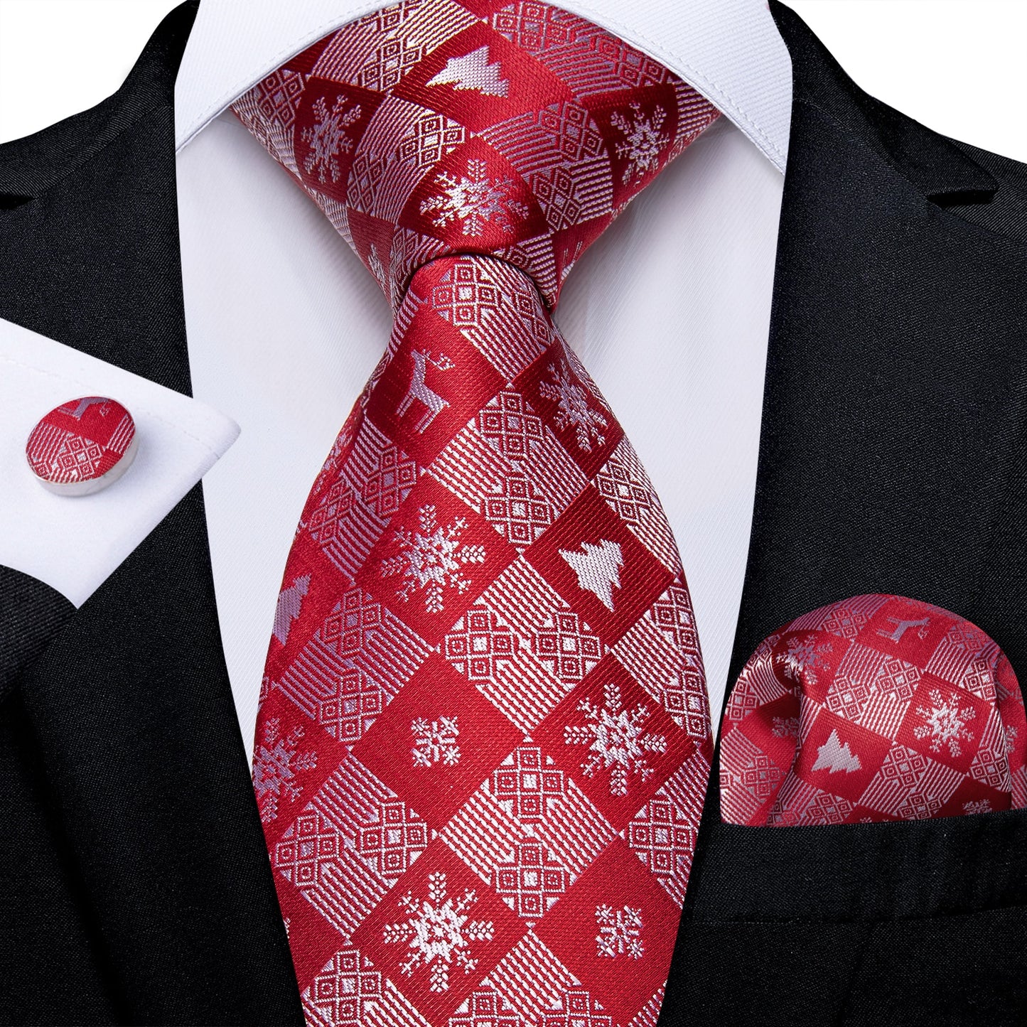 Designer Wedding Men's Tie Red Solid Striped Paisley Neckties For Men Business Hanky Cufflinks Tie Set The Clothing Company Sydney