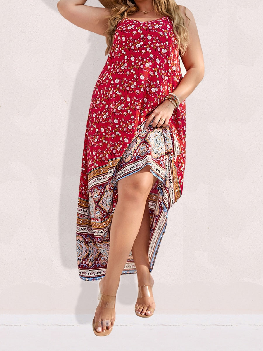 Ditsy Floral Maxi Cami Dress Backless Plus Size Women's Summer Elegant Large Hem Beach Dresses The Clothing Company Sydney