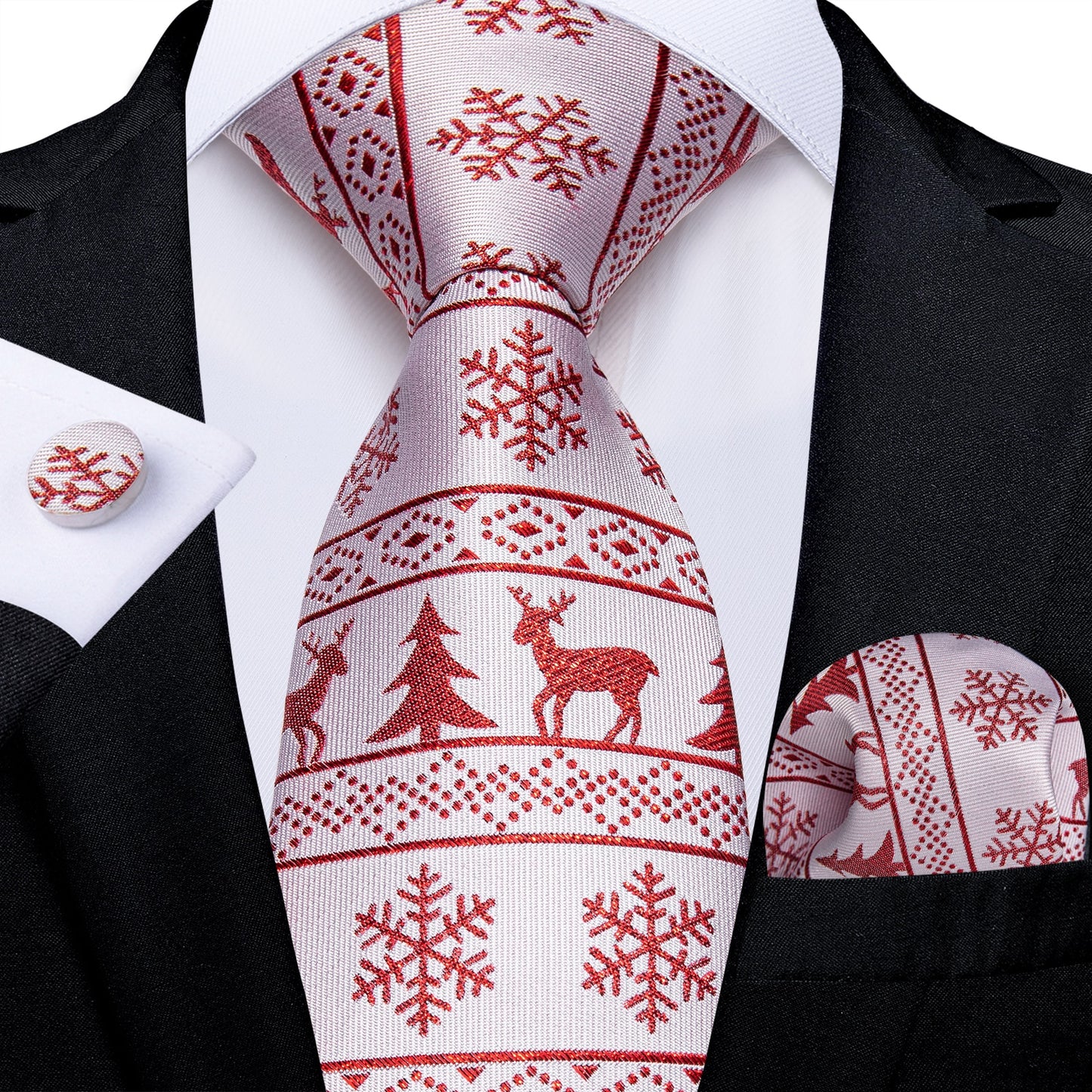 Designer Wedding Men's Tie Red Solid Striped Paisley Neckties For Men Business Hanky Cufflinks Tie Set The Clothing Company Sydney