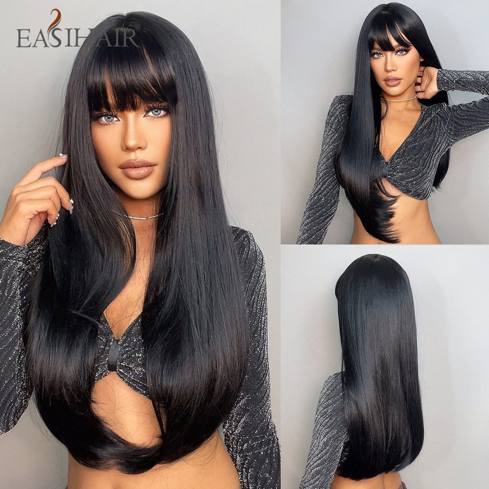 Ombre Brown Light Blonde Platinum Long Wavy Middle Part Hair Wig Cosplay Natural Heat Resistant Synthetic Wig for Women The Clothing Company Sydney