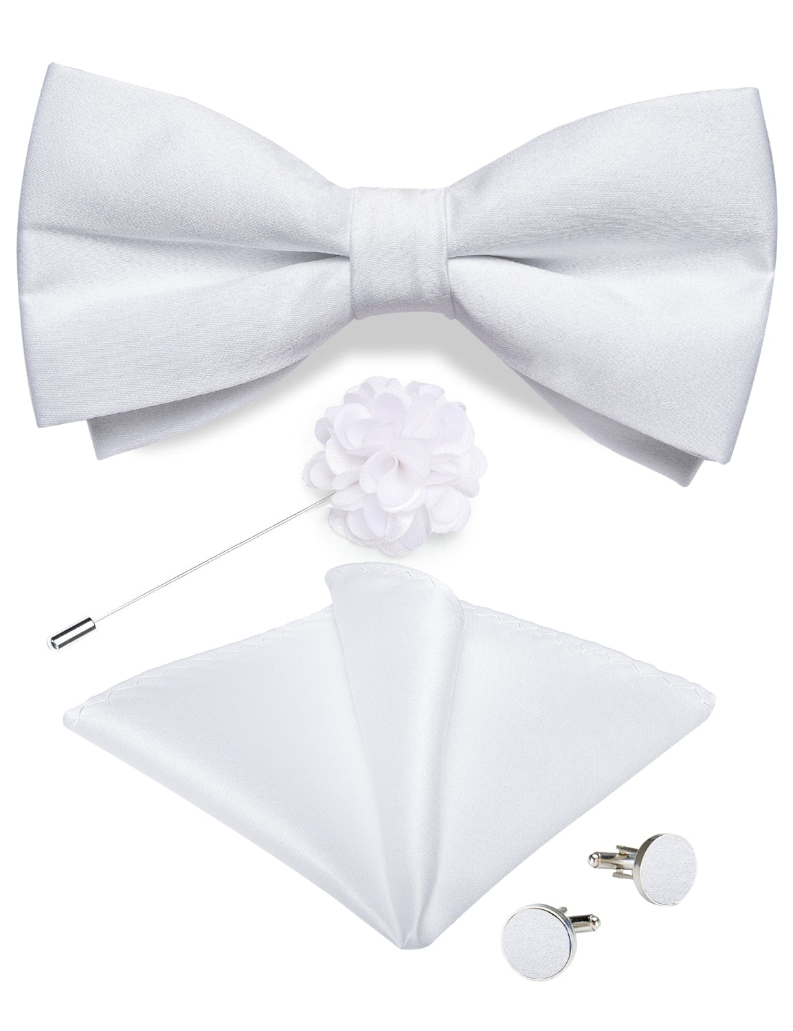 Wedding Bow Tie for Men Classic Red Pre-tied Bowtie Cufflinks Corsage Set for Party Silk Butterfly Knot Gift Set The Clothing Company Sydney