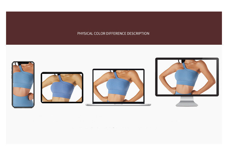 Seamless Thread Fabric Fitness Bra Single Shoulder Strap Gym Top Sports Underwear Outerwear Running Yoga Clothes The Clothing Company Sydney