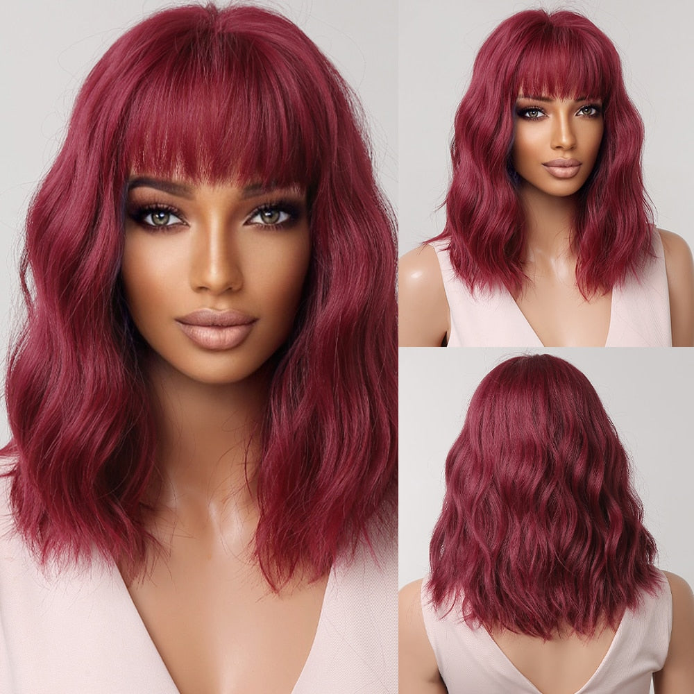 Short Straight Synthetic Wigs for Women Blonde to Brown Ombre Bob Wigs with Bangs Daily Cosplay Party Heat Resistant Wigs The Clothing Company Sydney