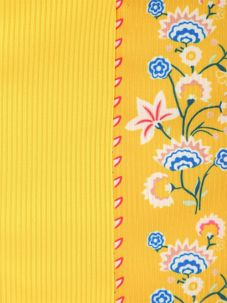 Two Piece Swimwear Ribbed Bohemian Paisley Print String Halter Bikini Set Women Tie Side Swimsuit Colorblock Bathing Suit The Clothing Company Sydney