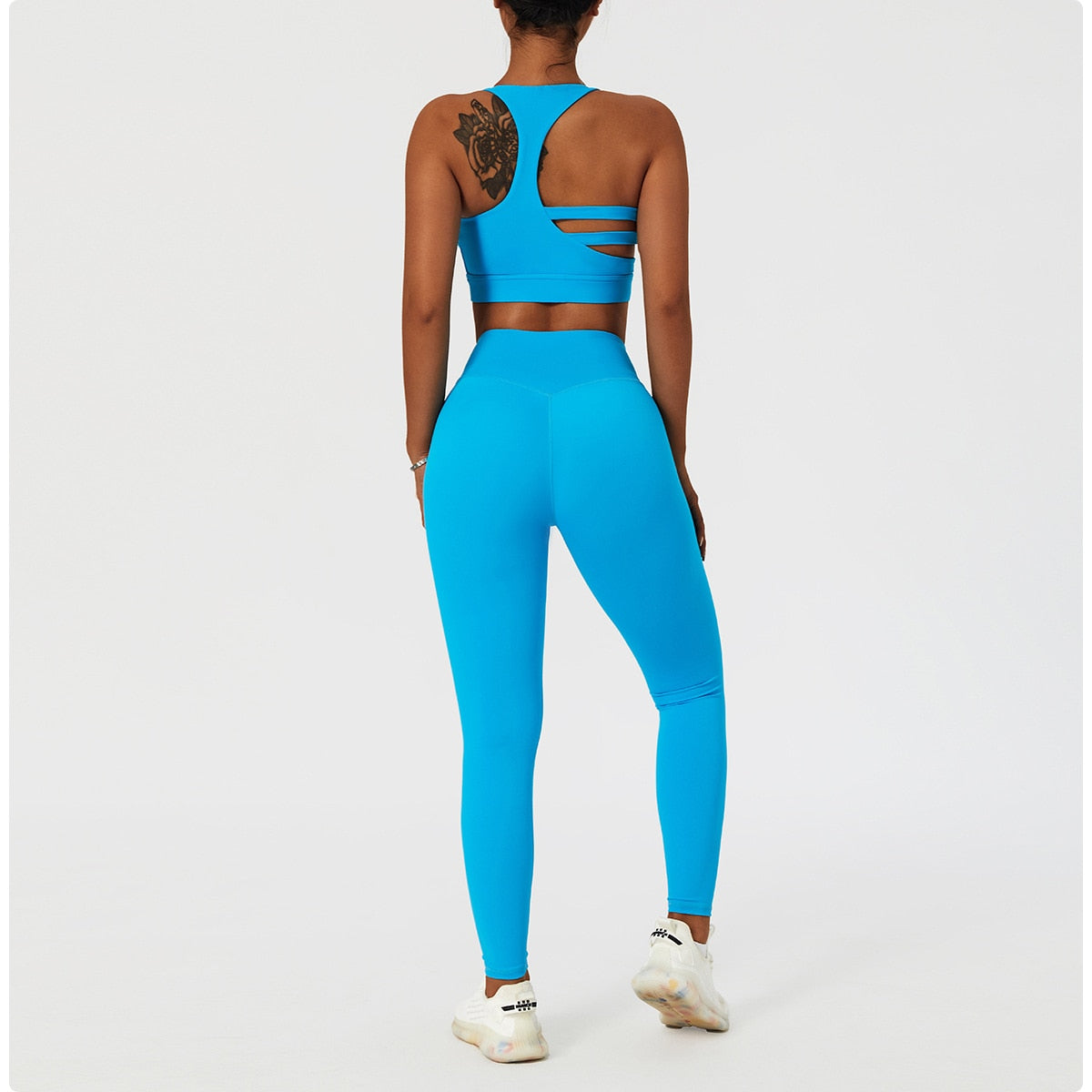 2 Piece Women's Yoga Set Workout Shirts Sport Pants Bra Gym Suits Fitness Shorts Crop Top High Waist Running Leggings Sports Sets The Clothing Company Sydney