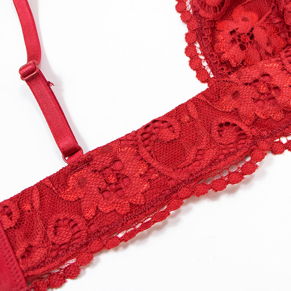 4 Piece Underwear Bra Lingerie Lace Summer Bra +Panty +Garter +Stockings Set The Clothing Company Sydney