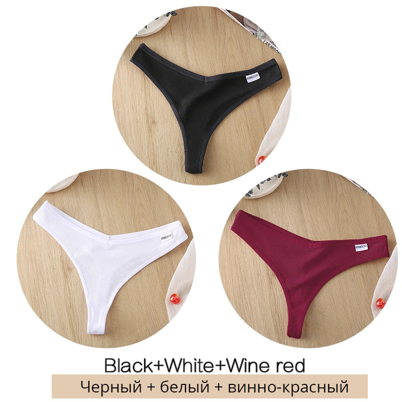 3 pack/Set Women's Cotton Mix Thongs Panties Low Waist G-String Briefs Ladies Brazilian Lingerie Girls Breathable Intimates The Clothing Company Sydney