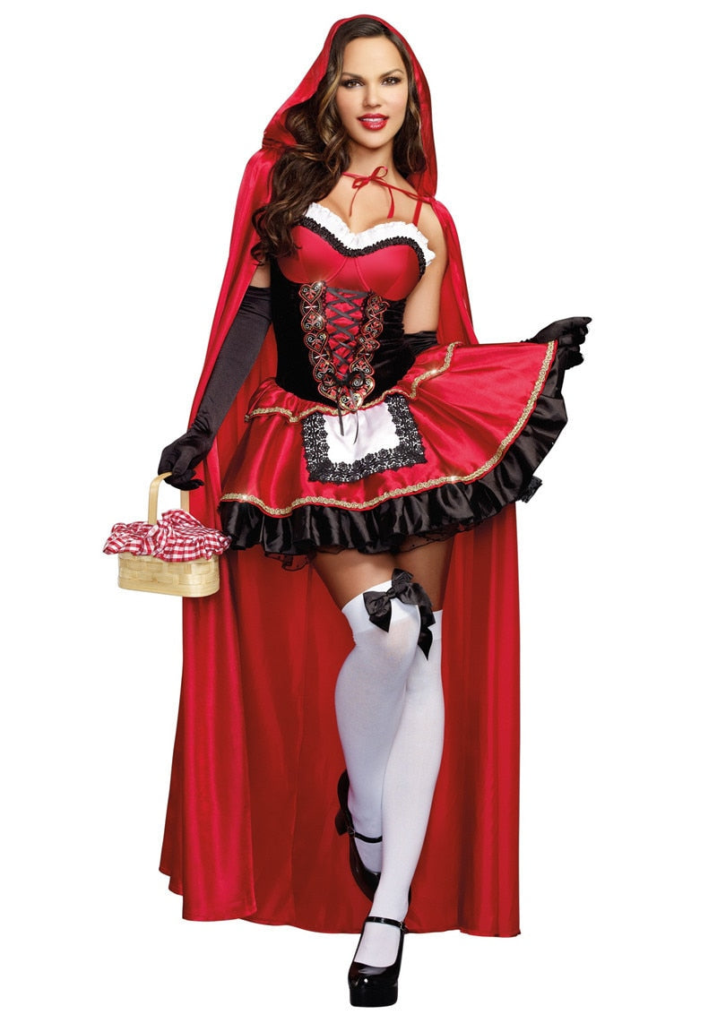 Halloween Ladies Little Red Riding Hood Costume Fantasy Hen Party Robe Cosplay Game Uniform Fancy Dress The Clothing Company Sydney