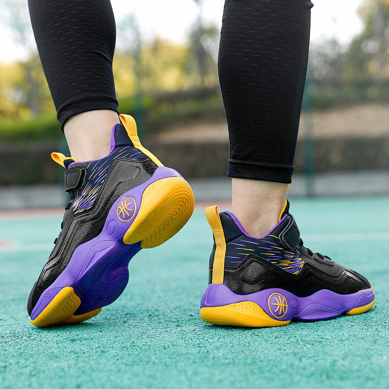 Sports shoes boys basketball shoes boys high top shockproof children's sports shoes girls non-slip basketball shoes The Clothing Company Sydney