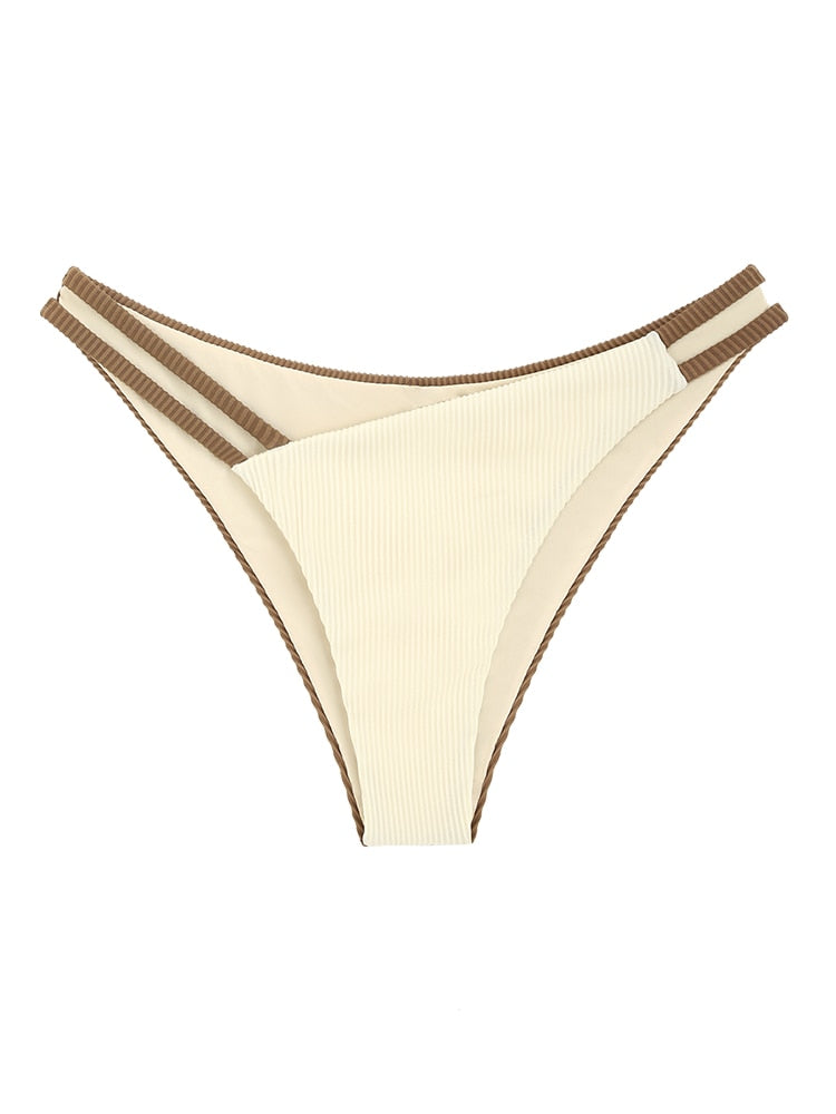 Two Tone Color Block O-ring Honeycomb Textured Bikini Swimwear Mix & Match Swimsuit Separates Beach Top And Bottom The Clothing Company Sydney