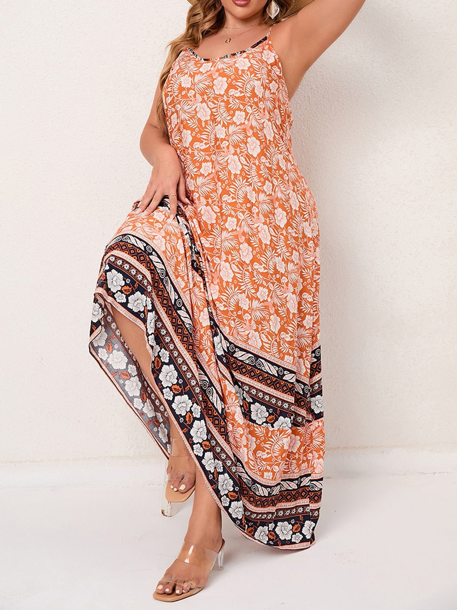 Ditsy Floral Maxi Cami Dress Backless Plus Size Women's Summer Elegant Large Hem Beach Dresses The Clothing Company Sydney