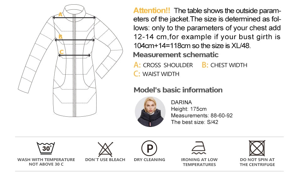 Winter Women's Outwear Parka Super Long Warm And Windproof Zipper Cotton Coat Winter Jackets The Clothing Company Sydney