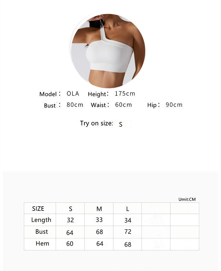 Seamless Thread Fabric Fitness Bra Single Shoulder Strap Gym Top Sports Underwear Outerwear Running Yoga Clothes The Clothing Company Sydney