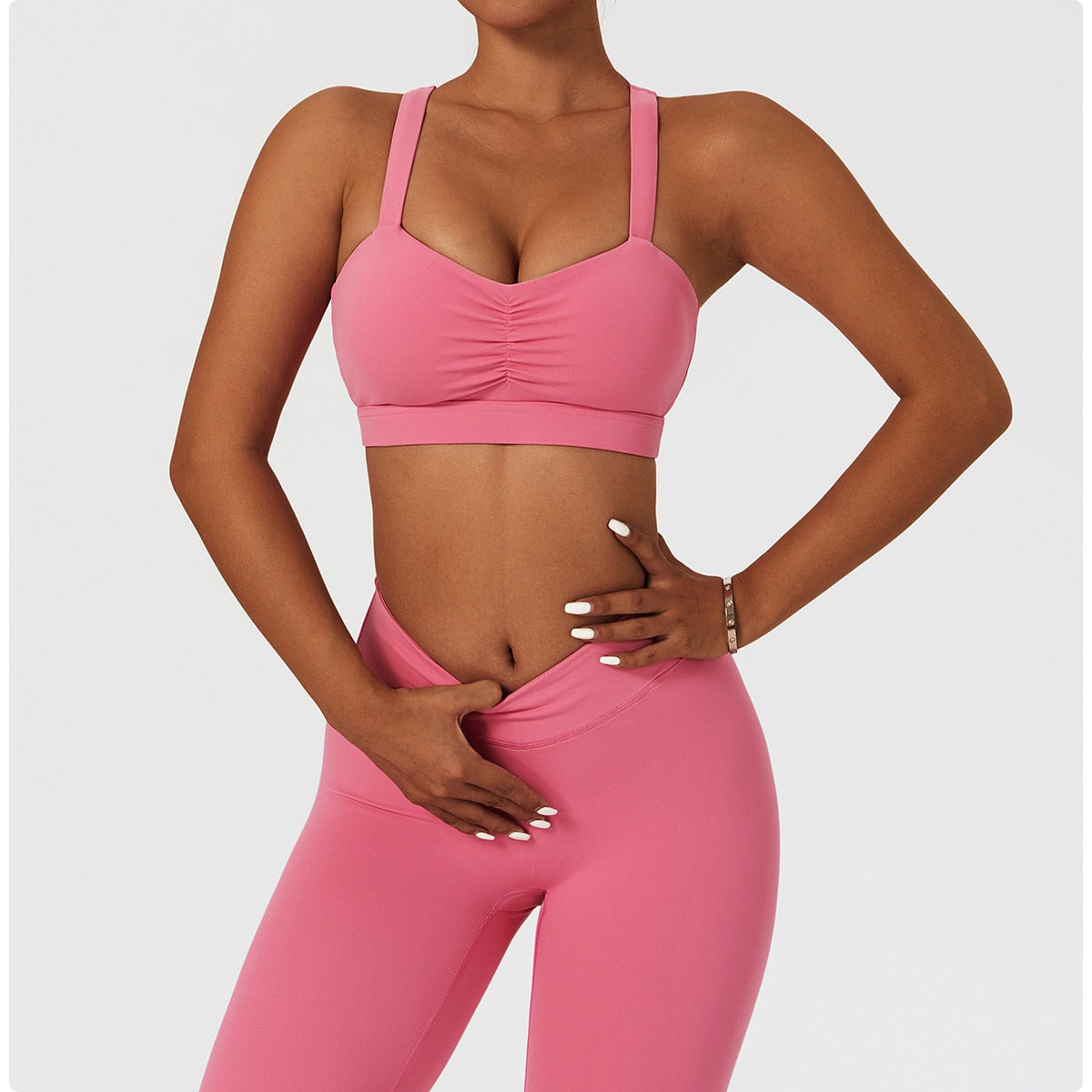 2 Piece Women's Yoga Set Workout Shirts Sport Pants Bra Gym Suits Fitness Shorts Crop Top High Waist Running Leggings Sports Sets The Clothing Company Sydney
