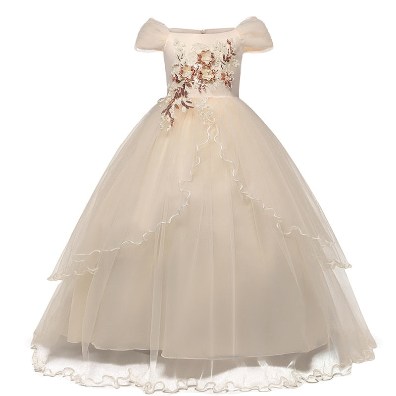 Kid Wedding Dresses for Girls Elegant Flower Princess Long Gown Baby Girl Christmas Dress Size 6 12 14 Years The Clothing Company Sydney