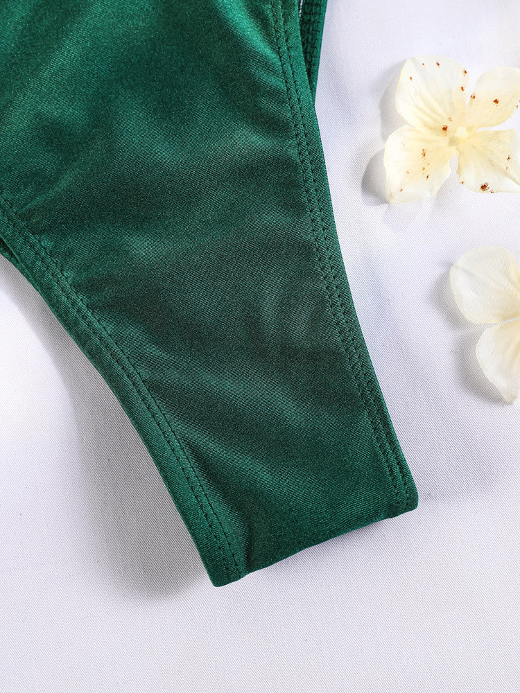 String Swimsuit Triangle Cup Type Bathing Suit Swimwear High Cut Drawstring Bandage Bikini Set The Clothing Company Sydney