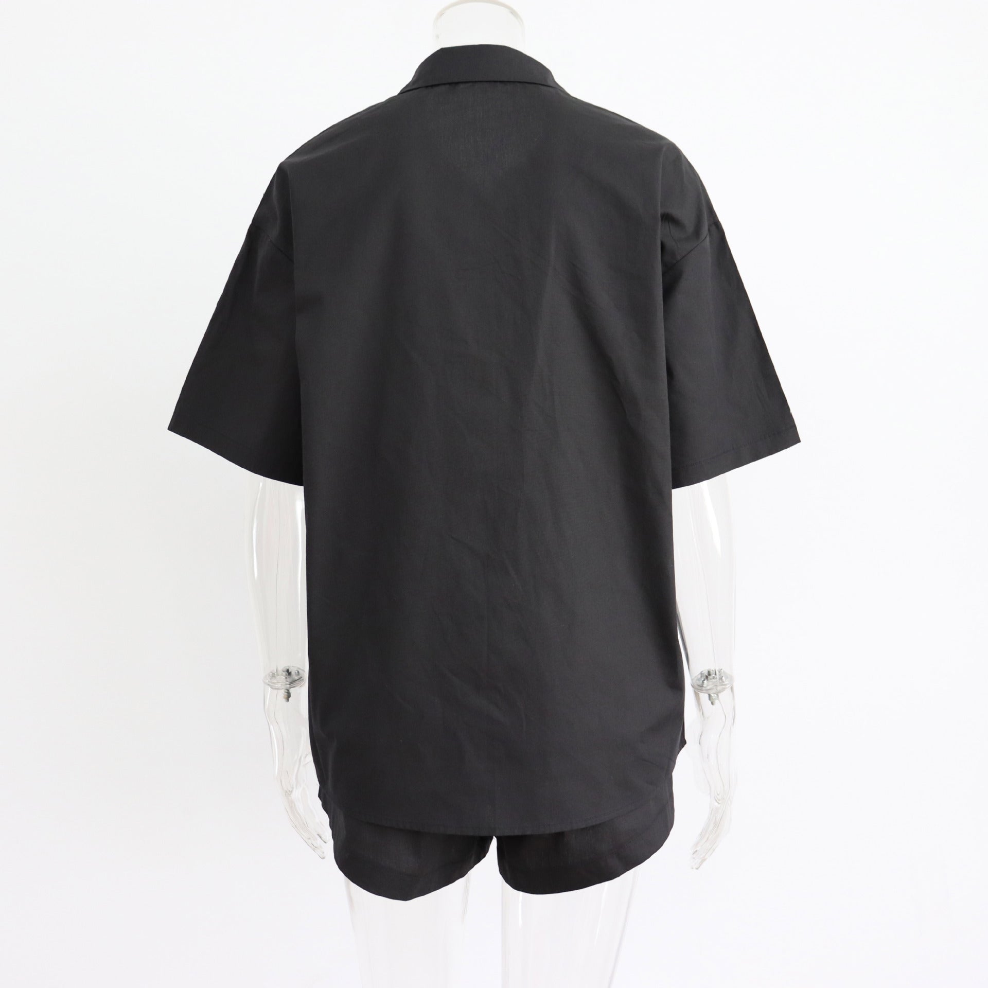 2 Piece Long Sleeve Shirt With Mini Shorts Cotton Stretch Waist Two Pieces Ladies Outfits Blouses Fashion Set The Clothing Company Sydney