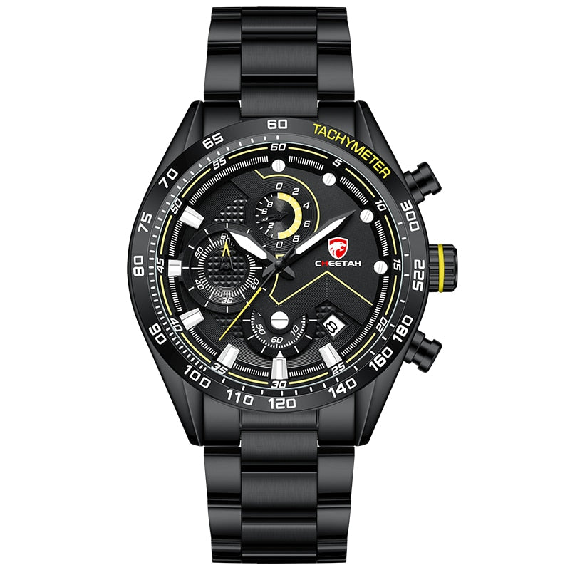 CHEETAH Men's Top Luxury Brand Stainless Steel Business Quartz Watches Chronograph Casual Sport Wrist Watches for Men The Clothing Company Sydney