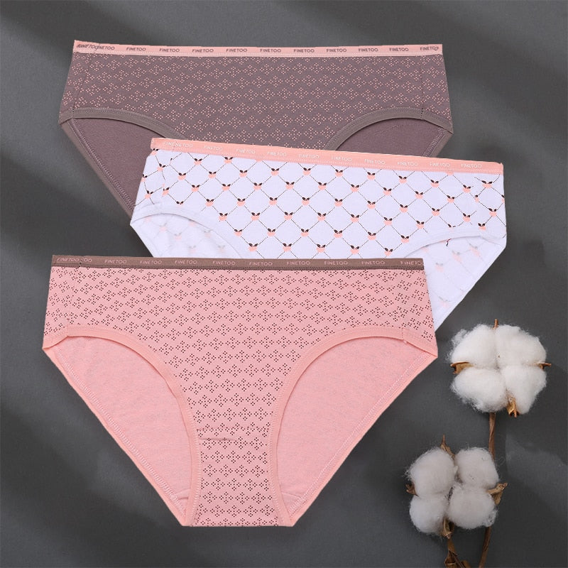 3 pack Set Women Panties Cotton Underwear Patchwork Cute Design Lingerie Underpants Pantys Sexy Briefs Intimates for Girls The Clothing Company Sydney