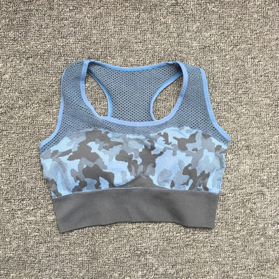 2PCS Camouflage Set Women Yoga Suit Sport Set Gym Workout Clothes Long Sleeve Fitness Crop Top High Waist Seamless Camo Leggings The Clothing Company Sydney