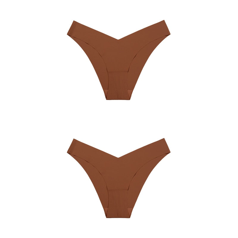 2 Pack Seamless Panties for Women Ice Silk Low Waist Underwear Fitness Sports Lingerie T-back G-string Thong Underwear The Clothing Company Sydney