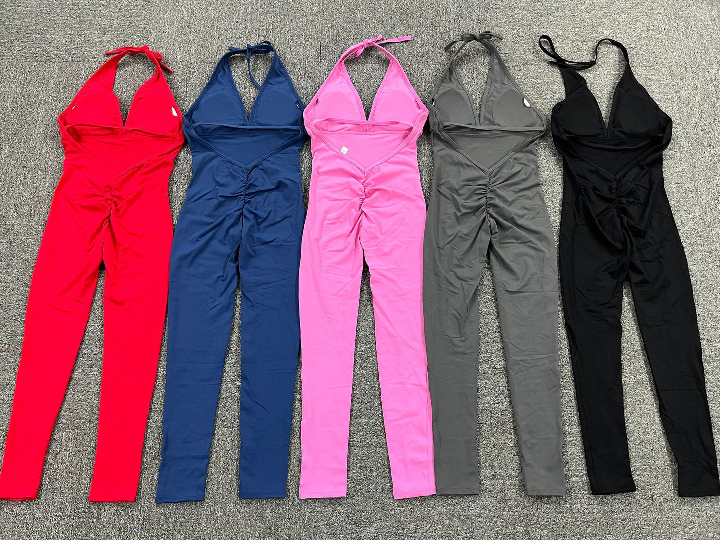 Backless Yoga Jumpsuit Lycra Gym Overalls Women's V Neck Workout Clothes for Women Fitness Clothing Sportswear The Clothing Company Sydney