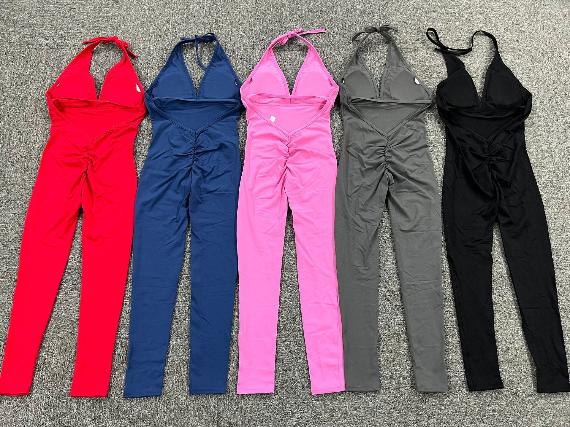 Backless Yoga Jumpsuit Lycra Gym Overalls Women's V Neck Workout Clothes for Women Fitness Clothing Sportswear The Clothing Company Sydney