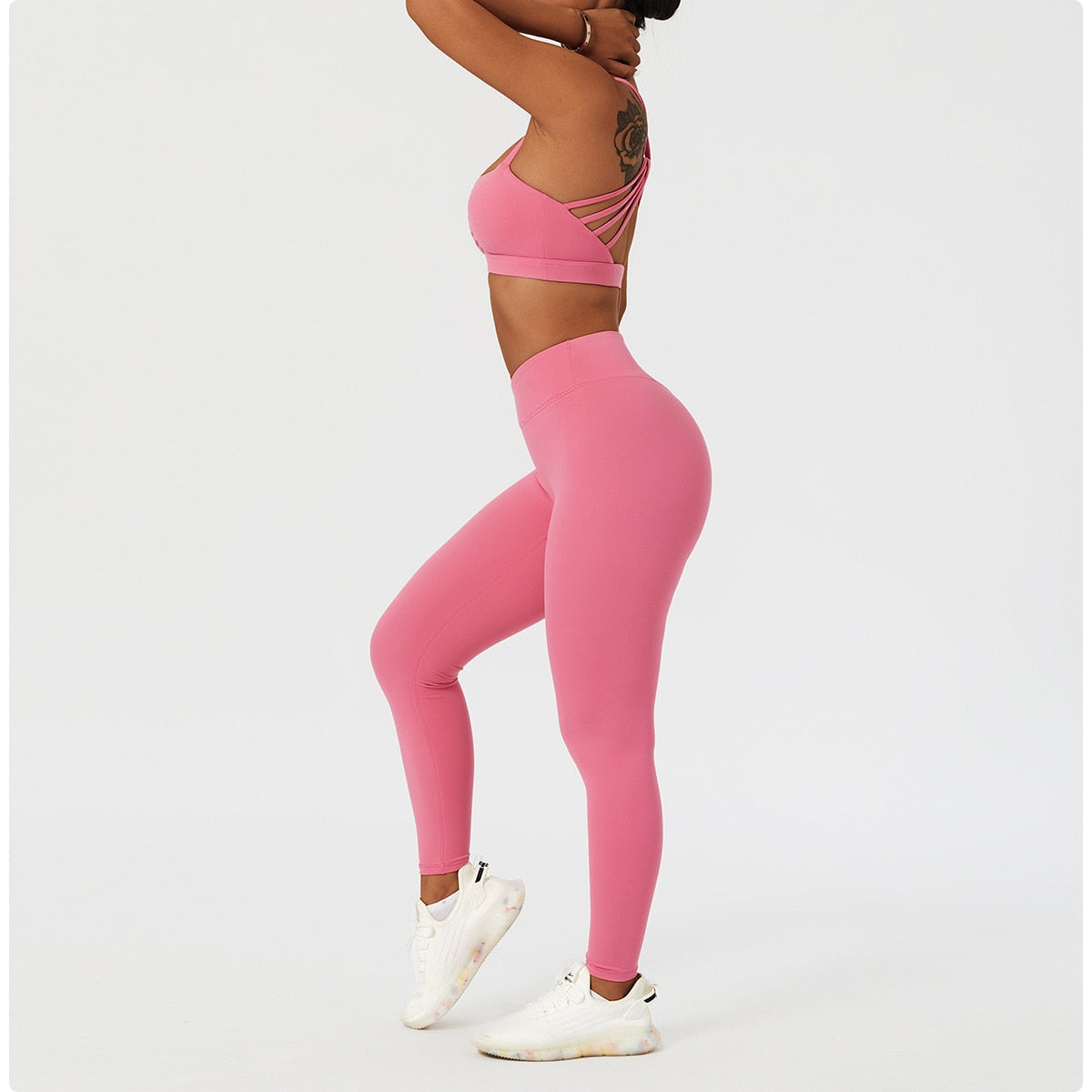 2 Piece Women's Yoga Set Workout Shirts Sport Pants Bra Gym Suits Fitness Shorts Crop Top High Waist Running Leggings Sports Sets The Clothing Company Sydney