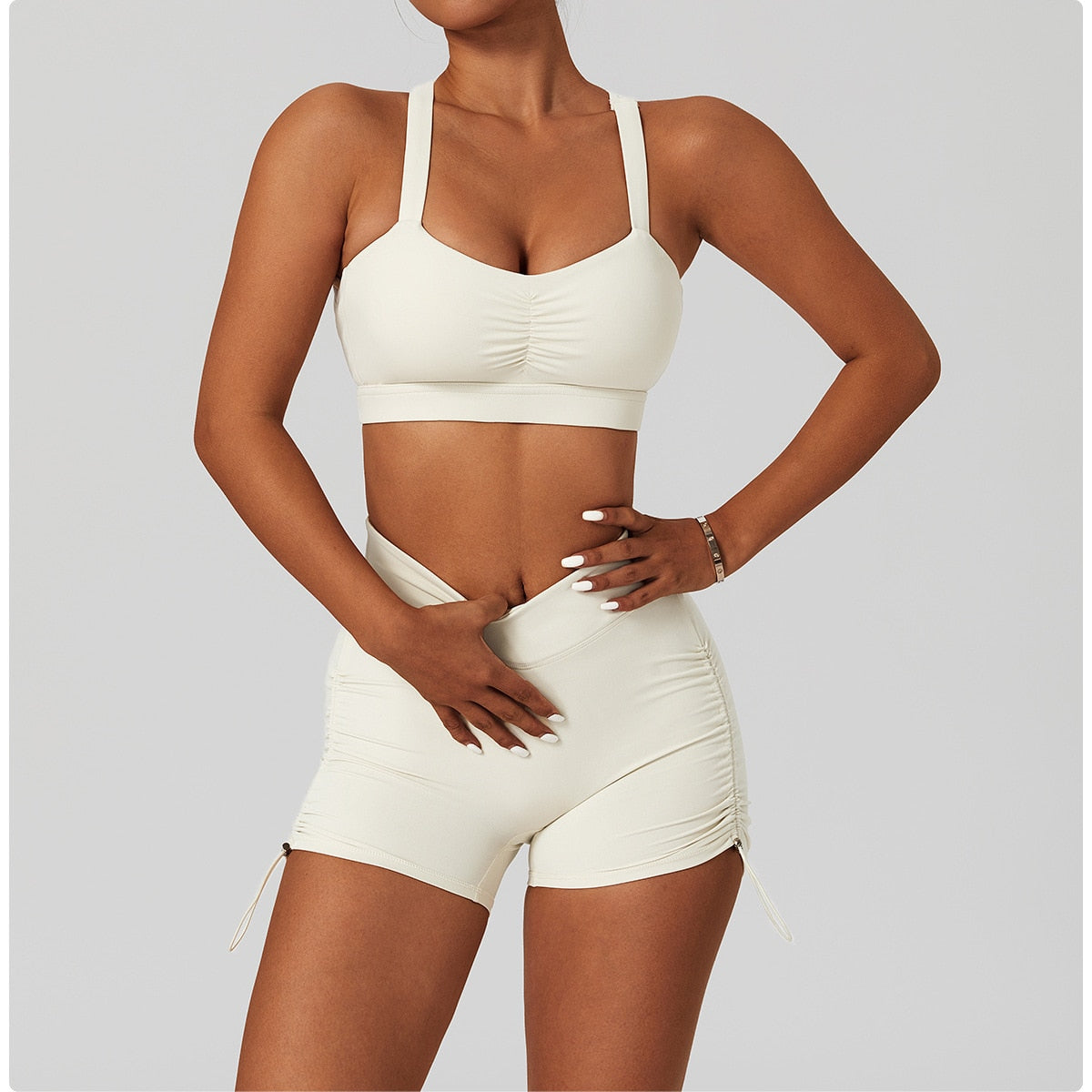 2 Piece Women's Yoga Set Workout Shirts Sport Pants Bra Gym Suits Fitness Shorts Crop Top High Waist Running Leggings Sports Sets The Clothing Company Sydney