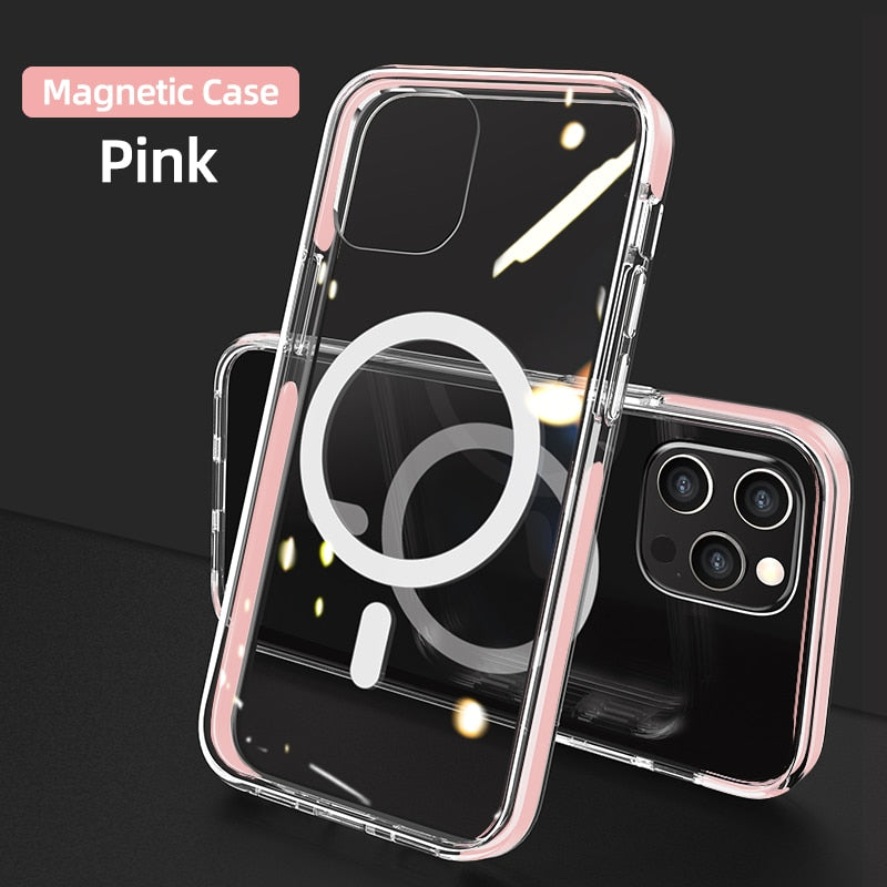 Clear Magnectic Phone Case For iPhone 12 13 Pro Max Case For Magnectic Wireless Charger Transparent Back Phone Cover The Clothing Company Sydney
