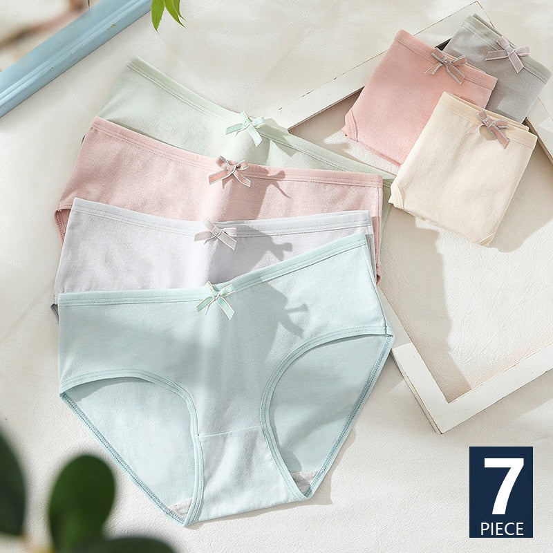 7Pcs/5Pcs Women Panties Comfort Cotton Mix Breathable Underwear Seamless Ladies Low Waist Lingeries Cute Girls Briefs The Clothing Company Sydney
