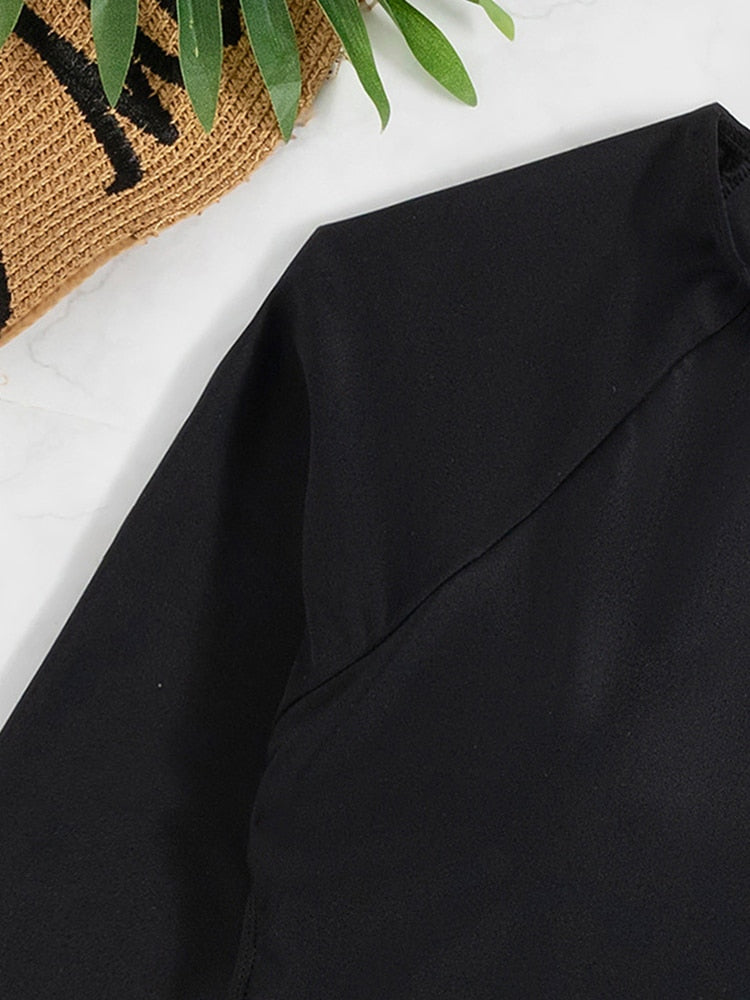 One Piece Swimsuit Swimwear Solid Long Sleeve Backless Rhinestones Diamond Thong Bathing Suit Monokini The Clothing Company Sydney