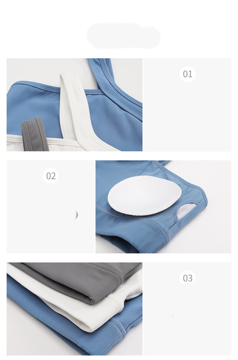 Seamless Thread Fabric Fitness Bra Single Shoulder Strap Gym Top Sports Underwear Outerwear Running Yoga Clothes The Clothing Company Sydney