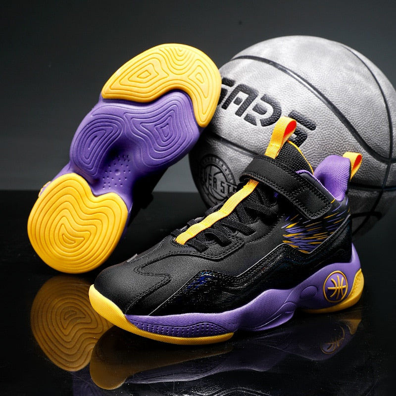 Sports shoes boys basketball shoes boys high top shockproof children's sports shoes girls non-slip basketball shoes The Clothing Company Sydney