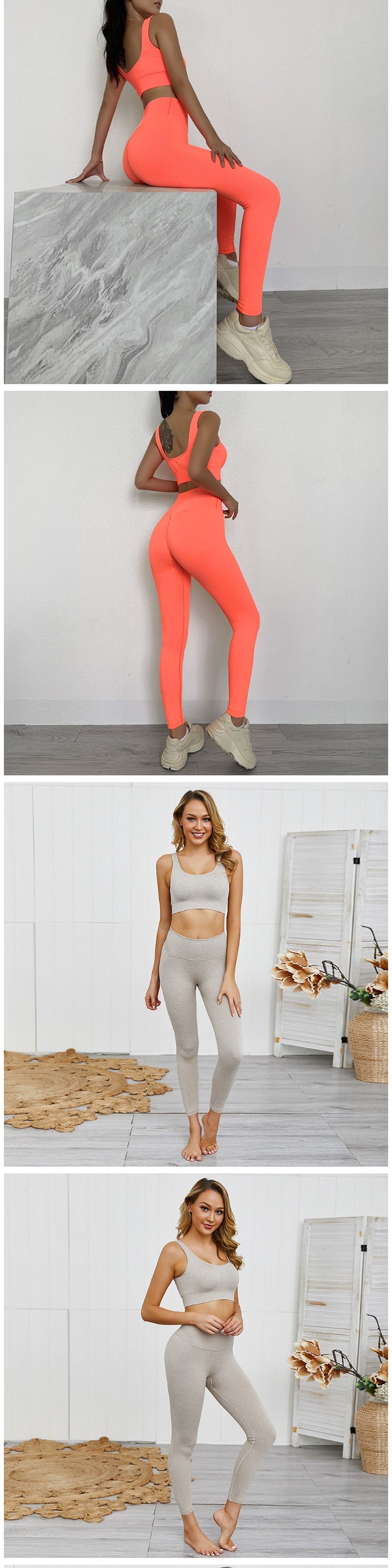 2 Pieces Seamless Fitness Yoga Suit Gym Push Up Clothes Workout Sport Set Padded Sports Bra High Waist Legging Sportswear The Clothing Company Sydney