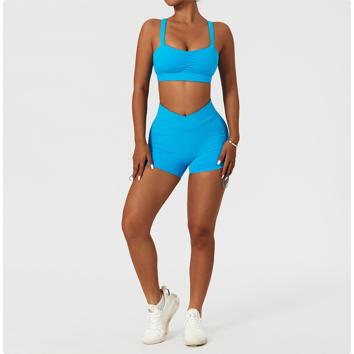 2 Piece Women's Yoga Set Workout Shirts Sport Pants Bra Gym Suits Fitness Shorts Crop Top High Waist Running Leggings Sports Sets The Clothing Company Sydney