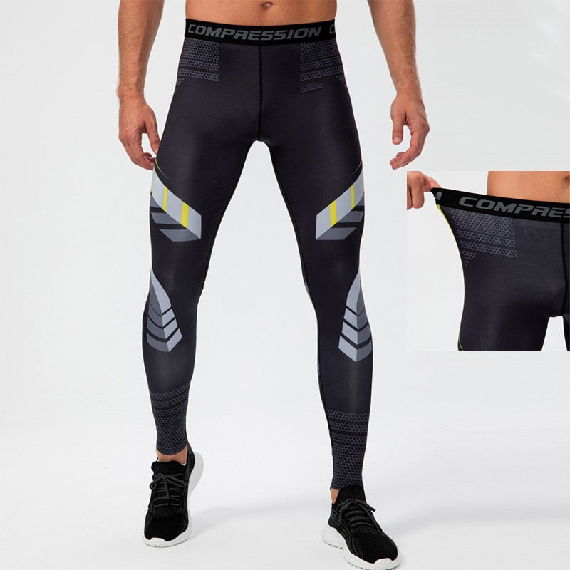 Running Compression Leggings Men's Sports Quick-drying Tights Stretchy Training Pants Gym Fitness Print Men Jogger The Clothing Company Sydney