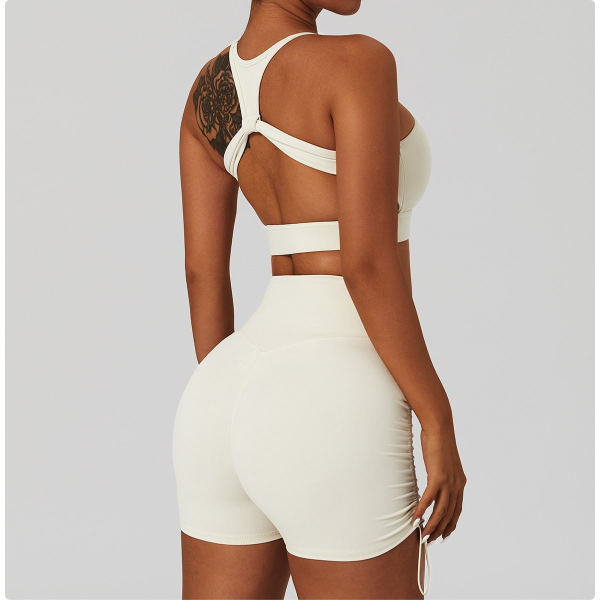 2 Piece Women's Yoga Set Workout Shirts Sport Pants Bra Gym Suits Fitness Shorts Crop Top High Waist Running Leggings Sports Sets The Clothing Company Sydney