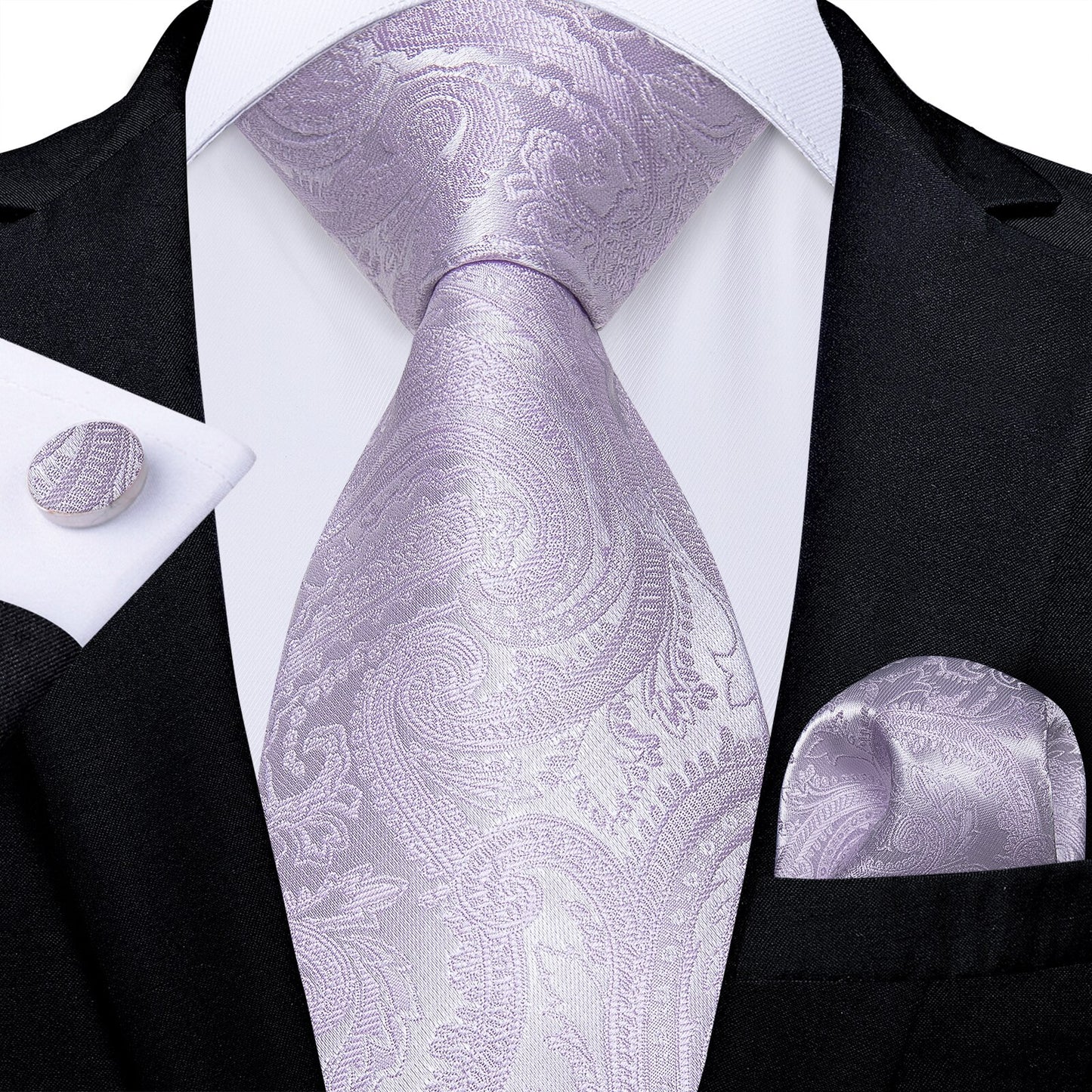 Men Purple Floral Paisley Necktie Business Formal 100% Silk Tie Pocket Square Set For Wedding Party The Clothing Company Sydney
