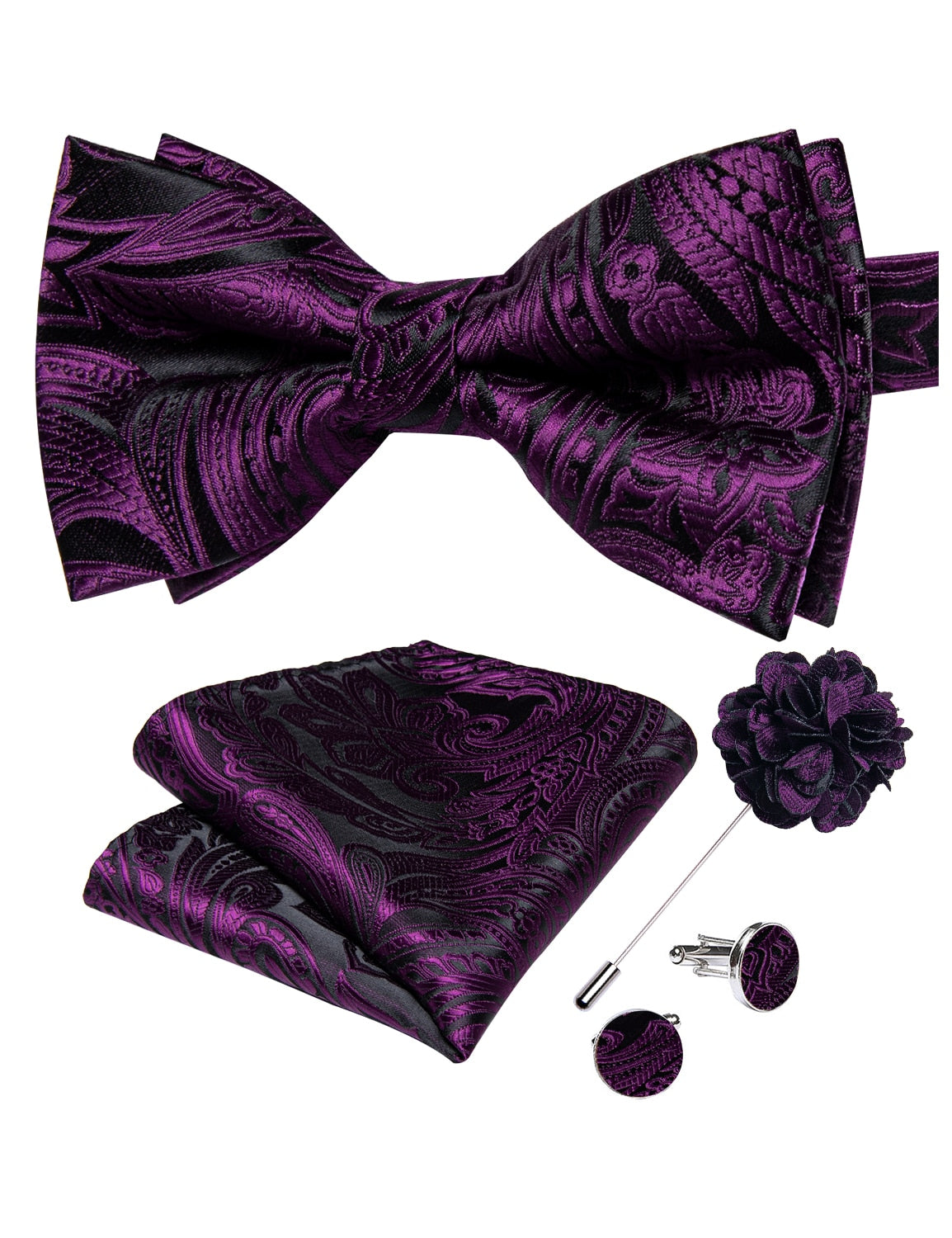 Wedding Bow Tie for Men Classic Red Pre-tied Bowtie Cufflinks Corsage Set for Party Silk Butterfly Knot Gift Set The Clothing Company Sydney