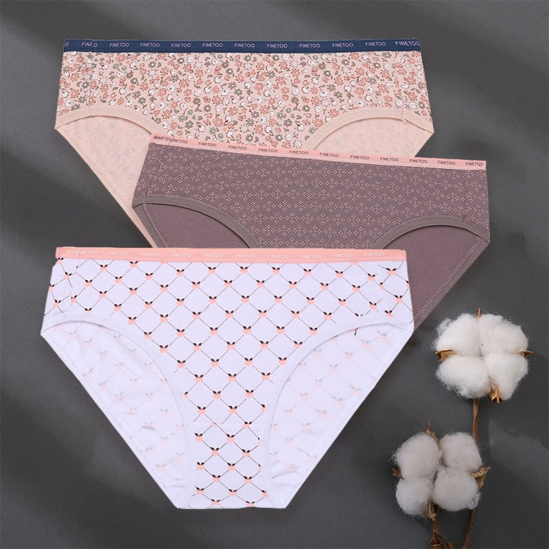 3 pack Set Women Panties Cotton Underwear Patchwork Cute Design Lingerie Underpants Pantys Sexy Briefs Intimates for Girls The Clothing Company Sydney