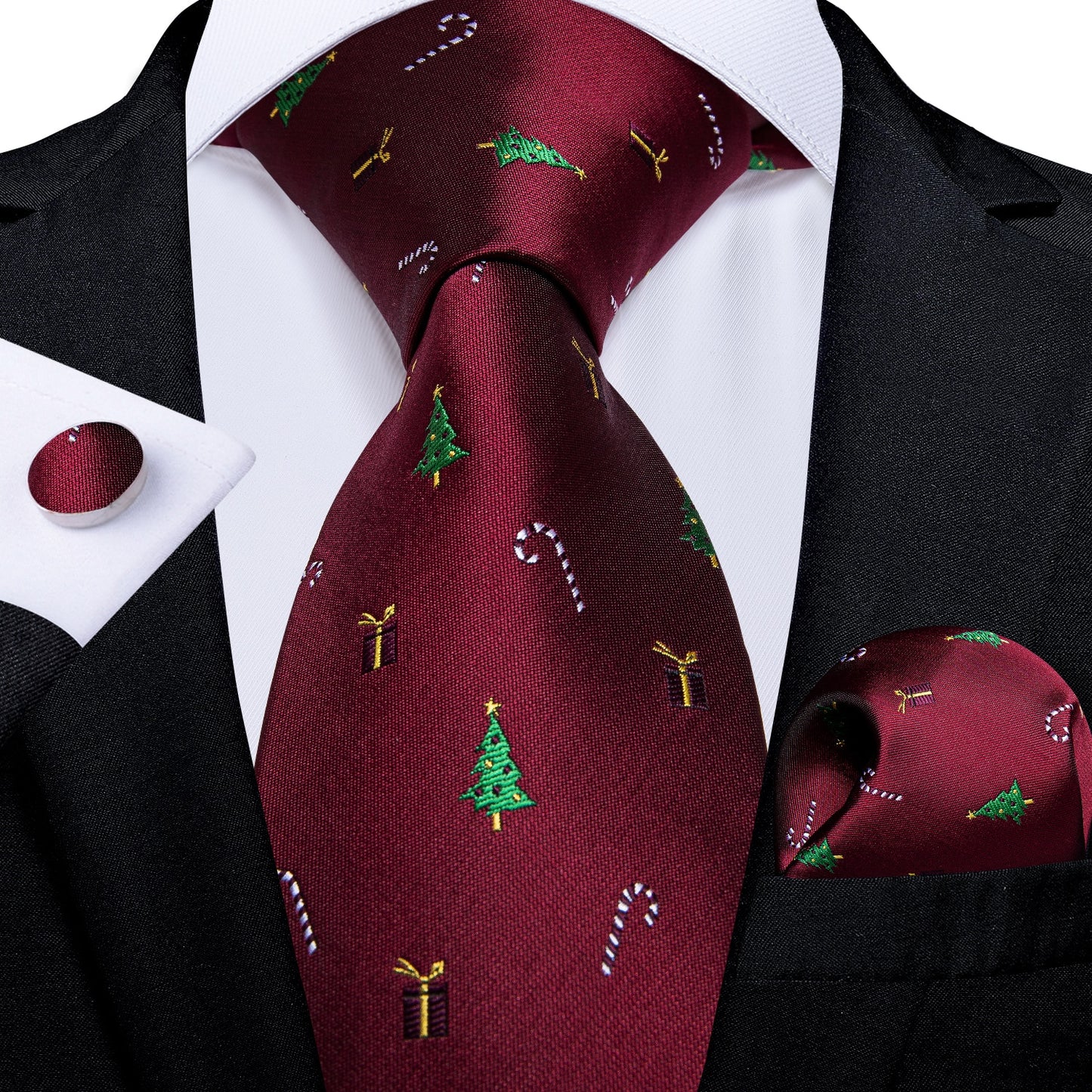 Designer Wedding Men's Tie Red Solid Striped Paisley Neckties For Men Business Hanky Cufflinks Tie Set The Clothing Company Sydney