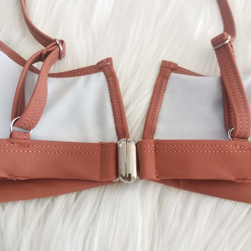 2 Piece Vintage Retro Bikini Patchwork Swimsuit Thong Brazilian Swimwear Summer Micro V-bar Green Bathing Suits The Clothing Company Sydney